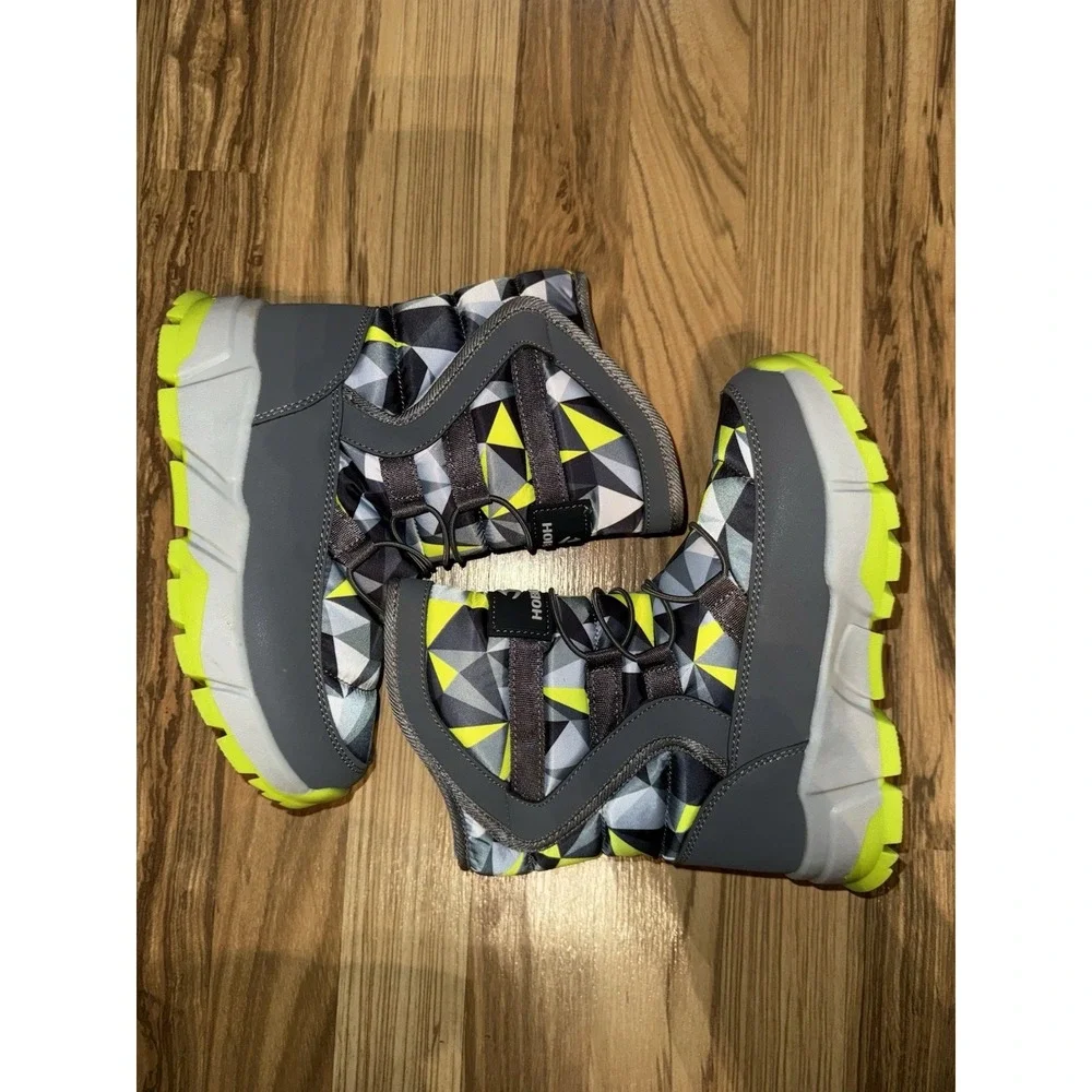 Hobibear Snow Boots NEW Sz 2Y 2 Black‎ Gray Green Winter Skii